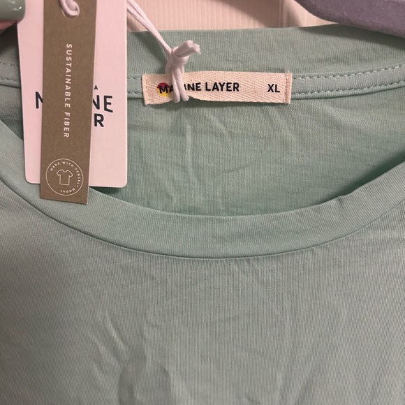 Marine Layer Devin Muscle Tank Birds Egg Blue Size XL NWT - Picture 3 of 4